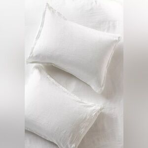 Anthropologie Washed Linen Pair of King Shams NWT